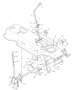 Mower Housing Suspension Diagram and Parts List for 387000X92A 2003 Briggs and Stratton Lawn Tractor